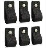 Brute Strength - Leather Drawer Pulls - Black - 6 pcs - 4-15/16 x 1 - Leather Handle - Leather Dresser Pulls - Cabinet knobs Dr