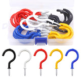 Swpeet 30Pcs Colorful 2.9 Inch Cup Hooks, Vinyl Coated Ceiling Cup Hooks Screw Hooks Mug Hooks Holder for Home, Office and Workp