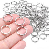 100 PCS 5/8 Small Split Ring for Keychains, Double Loops Round Split Jump Rings Jewelry Making Metal Small Key Rings for Pet Col