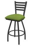 XL 410 Jackie 36 Swivel Extra Tall Bar Stool with Pewter Finish and Canter Kiwi Green Seat