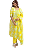 Libas Women Cotton Kurta Set (400347, Yellow, Large)