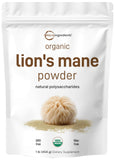 Micro Ingredients Organic Lions Mane Mushroom Powder, 16oz | Pure Fruiting Body Superfood | Supports Brain, Focus, Energy & Immu