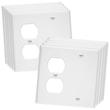 ENERLITES Combination Blank Device/Duplex Outlet Wall Plate, Gloss Finish, Size 2-Gang 4.50 x 4.57, Polycarbonate Thermoplastic,