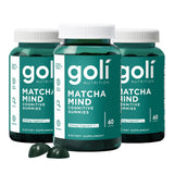 Goli Matcha Mind Gummies - 180 Count - Green Tea Leaves Powder with Cognizin for Focus, Attention and Brain Health, Vegan, Non-G
