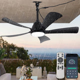 CNCMtiger 42'' Waterproof Outdoor Ceiling Fan with Lights IP65 Outdoor Gazebo Fan Wet Rated Hanging Plug in Ceiling Fan for Pati