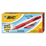 BIC GelOcity Gel Pens, Medium Point Retractable (0.7mm), Red Ink Gel Pen, 12Count