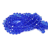 Chengmu 10mm Sapphire Blue Rondelle Glass Beads for Jewelry Making 200pcs Faceted Briolette Shape Crytal Spacer Beads Assortment