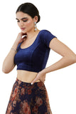 Soch Velvet Navy Blue Princess Cut Blouse