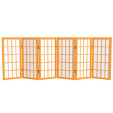 2 ft. Short Desktop Window Pane Shoji Screen - Honey - 6 Panels