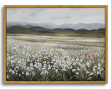 OIQArtOIQ Vintage Wildflowers Landscape Wall Art Framed Floral Natural Scenery Oil Painting Canvas Prints Country Farmhouse Rust