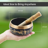 Singing Bowl for Meditation, Stress Relief | Tibetan Singing Bowl | Meditation Accessories | Metal Bowl | Meditation Music for Relaxation & Gifting Perfect Mother's Day Gift