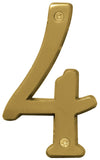HY-KO Products BR-43BB/4 House Number 4 (Four), 4 Inch, Brushed Brass