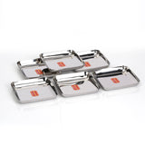 Sumeet Stainless Steel Small Square Shape Plate/Dessert Plate/Halwa Plate Set of 6pcs, 7.2cm Dia, Silver