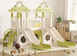 XJD 10 in 1 Toddler Slide, Jungle Double Slide Playset with Basketball Hoop, Tunnel and Storage Space, Outdoor Indoor Slide for