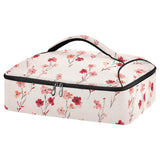 SyXIOP Insulated Casserole Carrier Bag Lovely Flower Pink Red