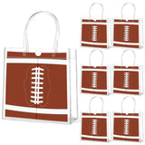 Lonfliness 24Pcs Football Clear PVC Gift Bags With Handles Football Party Favors Goodie Treat Bags Sport Theme Candy Bags Presen