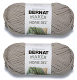 Bernat Maker Home Dec Clay Yarn - 2 Pack of 250g/8.8oz - Cotton - 5 Bulky - 317 Yards - Knitting/Crochet