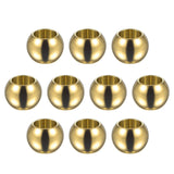 HARFINGTON 10pcs Beads 10mm Stainless Steel 6mm Hole Dia Bead for DIY Crafts, Gold Tone