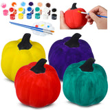 Fuyoooo 4 Sets Ceramic Pumpkins to Paint Craft White Pumpkins for Decorating DIY Faux Harvest Decorative Figurines for Fall Hall