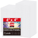 ESRICH Mini Canvases for Painting,4x4In Canvas in Bulk 200Pack Small Canvas Panels Cotton Paint Canvas Primed Acid Free Blank Ca