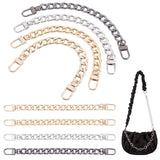 Ph Pandahall Purse Extender, 8Pcs 4 Colors 7.8(20Cm) Short Purse Chain Aluminum Bag Flat Chain Strap With Buckles For Diy Handb