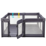 Baby Playpen,Extra Large Playpen for Babies and Toddlers, Sturdy Play Pen Play Yard with Safety Gate,79 x59 Baby Play Pen(De