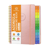 Address Book with Alphabetical Tabs-Address and Password Book for Seniors - Hardcover Spiral Bound Phone Book- Record Contacts,
