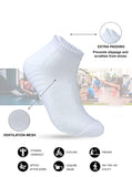 Xjarvis Ankle Length Socks For Men & Women - Moisture-Wicking Odor-Free Breathable Cotton Cushioned Half Terry Combo - Ideal For Sports Gym & Formal Wear - Pack Of 5 Pairs White Free Size,Pack of -5 White,,B0B4GJVHTM