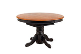 Sunset Trading Black Cherry Selections 7 Piece 48 Round To 66 Oval Extendable Dining Set | Butterfly Leaf Pedestal Table | C