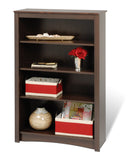 Prepac Sonoma 4-Tier Bookcase 48H with 3 Adjustable Shelves, Espresso Storage Cabinet, Modern Display Cabinet, Bookshelf with St