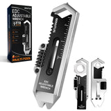 Small Multitool Wrench 9 in 1 Pocket Adjustable Wrench for Screw with Mini Pry Bar Nail Puller Keychain Tool Caliper Measuring R