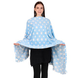 Bravezi Polycotton Womens Star Print Scarf And Stoles For Winter_Light Blue