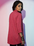Libas Women'S Viscose Rayon Solid Straight Tunic Shirt (58208_Coral Coral Xl