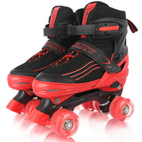 LEJIJIT Roller Skates for Kids Boys Girls Toddler Ages 3-12, Adjustable 4 Sizes for Kids and Youth Teen with Light Up Wheels, Qu