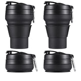 EASYXQ 2PACK Collapsible Coffee Cup, 20 OZ 600ml Silicone Folding Camping Mug, Leak Proof BPA Free Portable Sport Bottle with Li