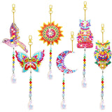 Walact 6 Pcs Diamond Painting Suncatcher Wind Chime, Diamond Art Kits Double Sided DIY Crafts Hanging Ornaments for Adults Kids
