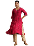Libas Women'S Silk Ethnic A-Line Kurta (29230 Red