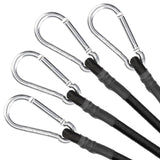 ZHOUBIN 48 Inch Black Bungee Cords with Carabiner Hooks, 4Pcs