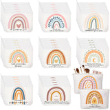 Sieral Rainbow 50 Pcs Canvas Makeup Bags Bulk Inspirational Quotes Cosmetic Bags Makeup Pouch with Zipper for Women Teacher Appr
