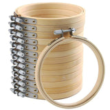 12 Pieces 3 Inch Embroidery Hoops Adjustable Wooden Circle Cross Stitch Hoop Ring for Art Craft Handy Sewing and Christmas Ornam