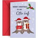 HiFulerr Christmas Card for Wife - 5 x 7 Wife Christmas Card with Envelopes, Romantic Xmas Cards for Her Girlfriend, Fiancee, Lo