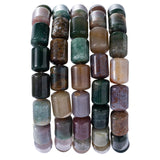 Natural Indian Agate Cylinder Tube Beads 10x14mm 38cm/str Loose Semi Gemstone Stone Beads for Making Bracelets Necklace