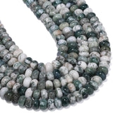 Yochus 75pcs Tree Striped Agate Rondelle Beads for Bracelet Making