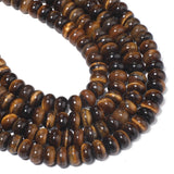 Yochus 75pcs Yellow Tiger Eyes Rondelle Beads for Bracelet Making