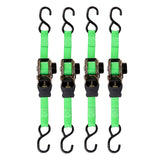SMARTSTRAPS Retractable Ratchet Tie Down Straps (4 PK) 1,500lb Break Strength, 500lb Safe Work Load, Standard Duty, Secure and H