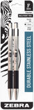 Zebra Pen F301 Bold Ballpoint Retractable Pens, 1.6mm Point Size, Black Ink, Pack of 2 (27312)