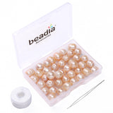 BEADIA Natural Pearl Beads Potato 9-10mm Pink Freshwater Cultured Loose Gemstone Beads for DIY Jewelry Making 13.8''/Strand HQ