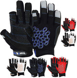 MRX BOXING & FITNESS Sailing Gloves Sticky Palm Gripy Glove Yachting Kayak Dinghy Fishing 2 Cut Finger (Black Large)