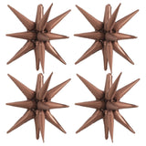 TONIFUL 4 Pcs 22inch 4D Chocolate Explosion Star Mylar Brown Balloons for Party Backdrop Christmas,New Year,Thanksgiving, Birthd