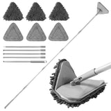 BOOMJOY Wall Cleaner Mop with 82 Inches Long Handle, Baseboard Cleaner Tool Duster with Squeegee, Ceiling Cleaning Tool with 6 R